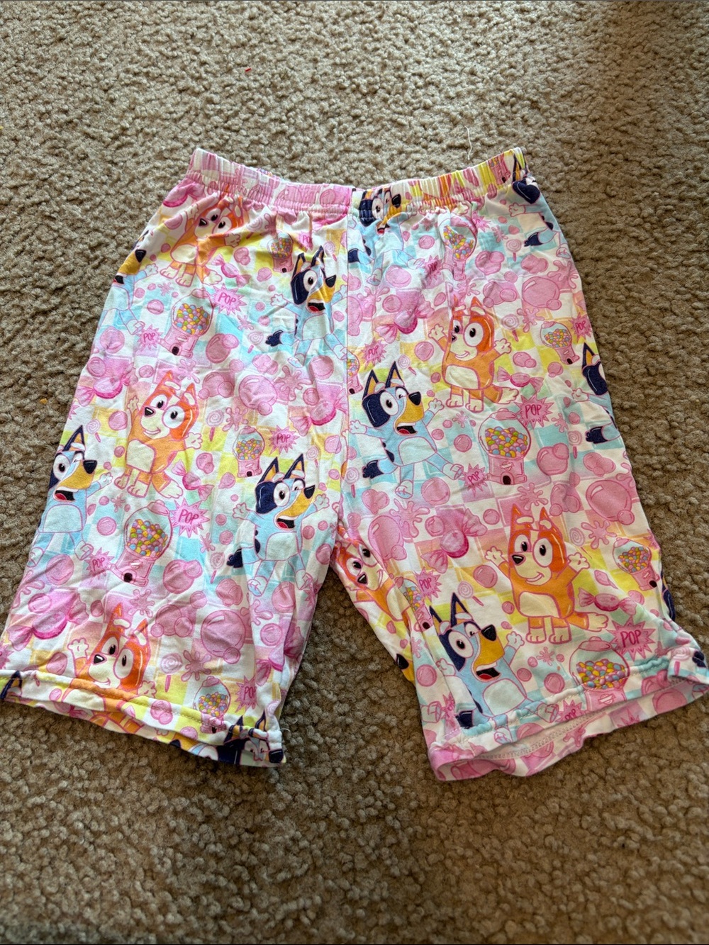 B69 Small Shop Bamboo Shorts— 4t, bluey bubblegum print